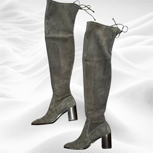 Frye NWOB Julia Stretch Thigh High Suede Boots Smoke‎ Gray size 8M